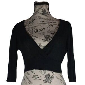 ✨Free People Sensual Wrap Sweater / Brooke Wrap Top✨- Black - Like New